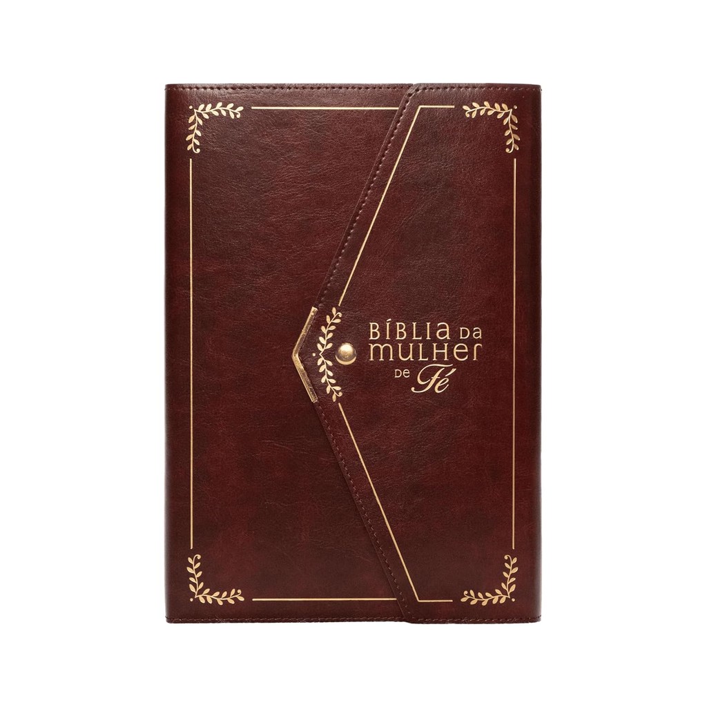 Bíblia Da Mulher De Fé Grande | NVI | Letra Grande | Couro Soft Vinho com Fechamento Carteira em Oferta na Shopee