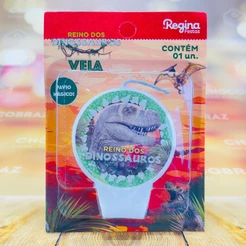 VELA ANIVERSARIO REINO DOS DINOSSAUROS REGINA (CHOCO)