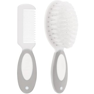 Kit Higiene Escova e Pente Cerdas Macias Cinza Buba em Oferta na Shopee