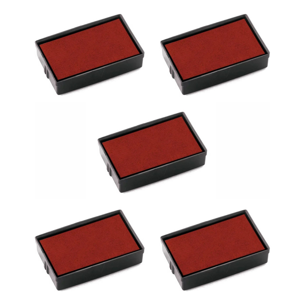 Kit 5 Refil Almofada Vermelho Carimbos Automáticos - 14x38mm
