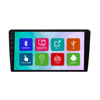 Central Multimidia 9 Pol Android 4Gb Ram 64Gb Flash Octa-Core H-Tech HT-9864CA 2 Din Gps Wifi Qled Android Auto Carplay em Oferta na Shopee