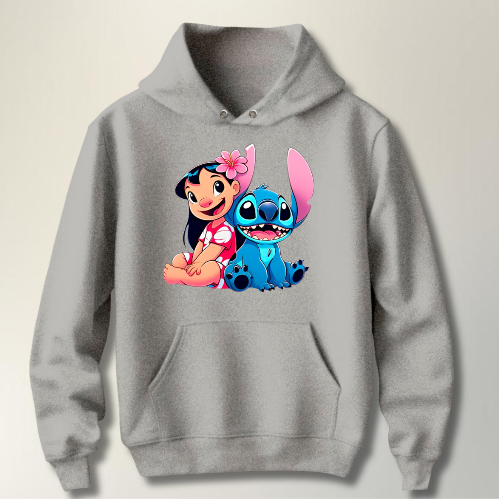 MOLETOM Blusa Invernol Lilo Stitch Moletom Canguru e capuz