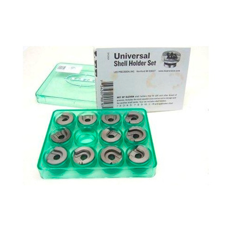 Shell Holder LEE PRECISION para Prensas - Universal Shell Holder SET (Kit com 11 peças)