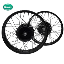 Par Roda Aro Ferro Cubo Preto Raio 4mm Ybr 125 / Ybr Factor