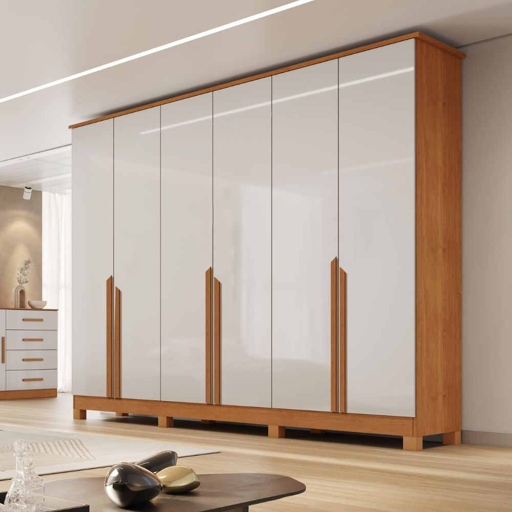 Guarda Roupa Casal 6 Portas com Pés em MDF Bianca Bianchi em Oferta na Shopee
