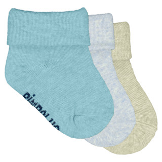 Kit 3 Pares Meia Lisa Com Vira Azul/Verde Pimpolho em Oferta na Shopee