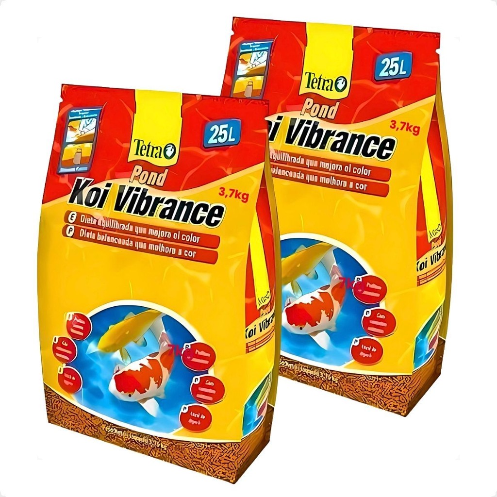 Kit 2 Ração Peixe Koi Vibrance Sticks Tetra - 3,7Kg