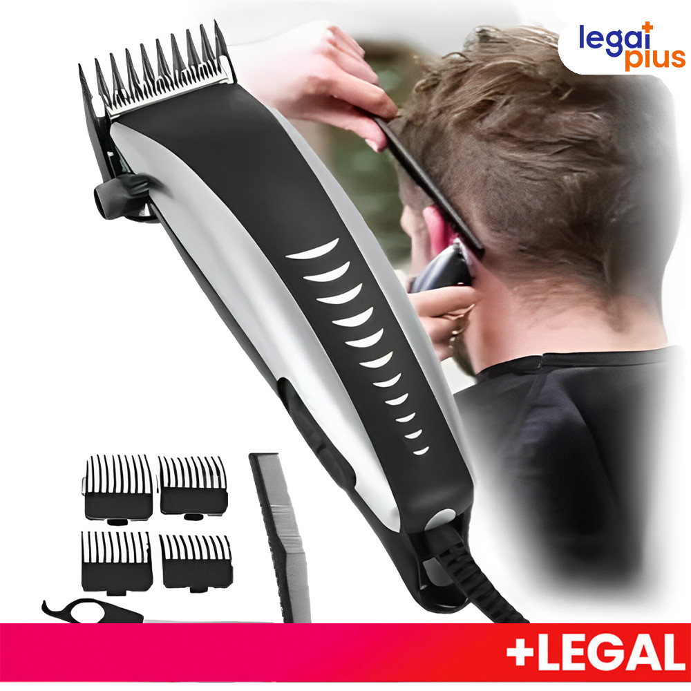 Máquina De Cortar Cabelo Barbeador Aparador Profissional Acabamento Barba 9 Peças Elétrico 110V