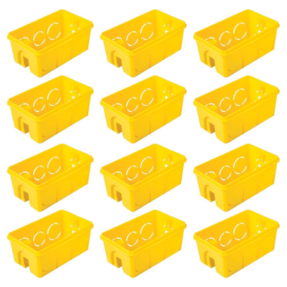 Kit Com 12 Caixas De Embutir Bet 4x2 Amarela - Cx42103 em Oferta na Shopee