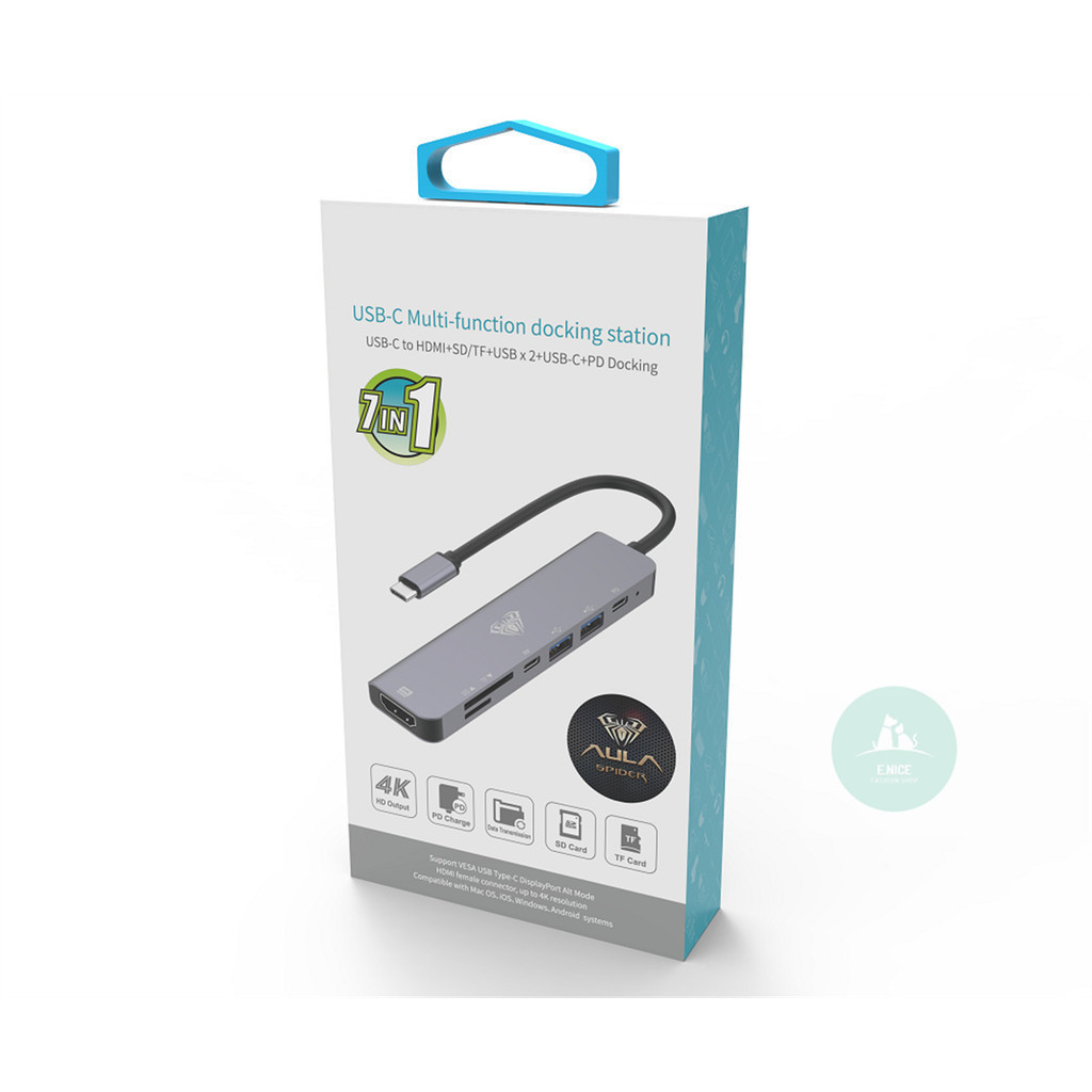 adaptador macbook Hub Usb-c Air M1 M2 Dex HDMI 4K 7n1 AULA