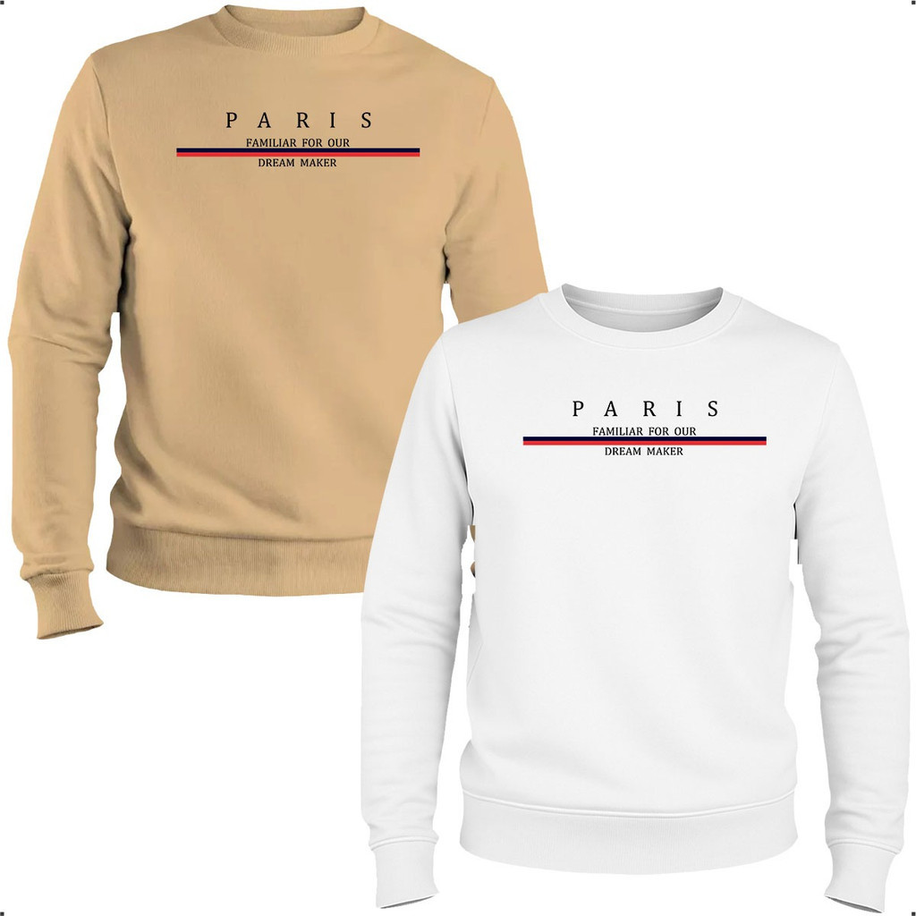 Kit 2 Moletom Gola Redonda Masculino Estampado Algodão Macio