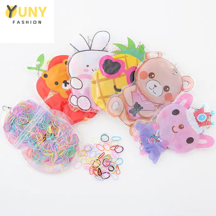 Pacote com 120 Elastico de cabelo Com Bolsa borrachinha/liguinha rabico de cabelo silicone infantil