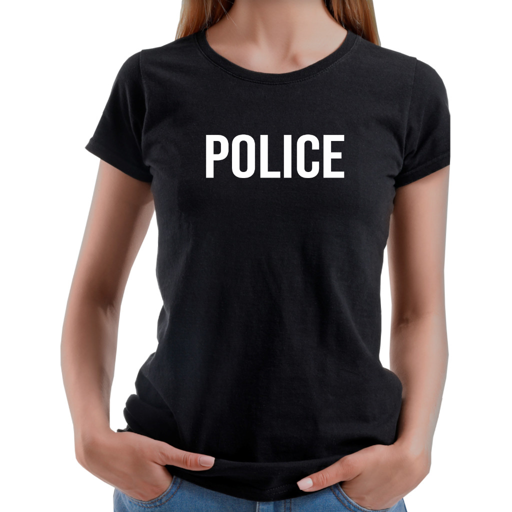 Linda Camiseta Feminina Police Festa Fantasia FBI Swat Eua Camiseta ou Baby Look Premium Envio Imediato