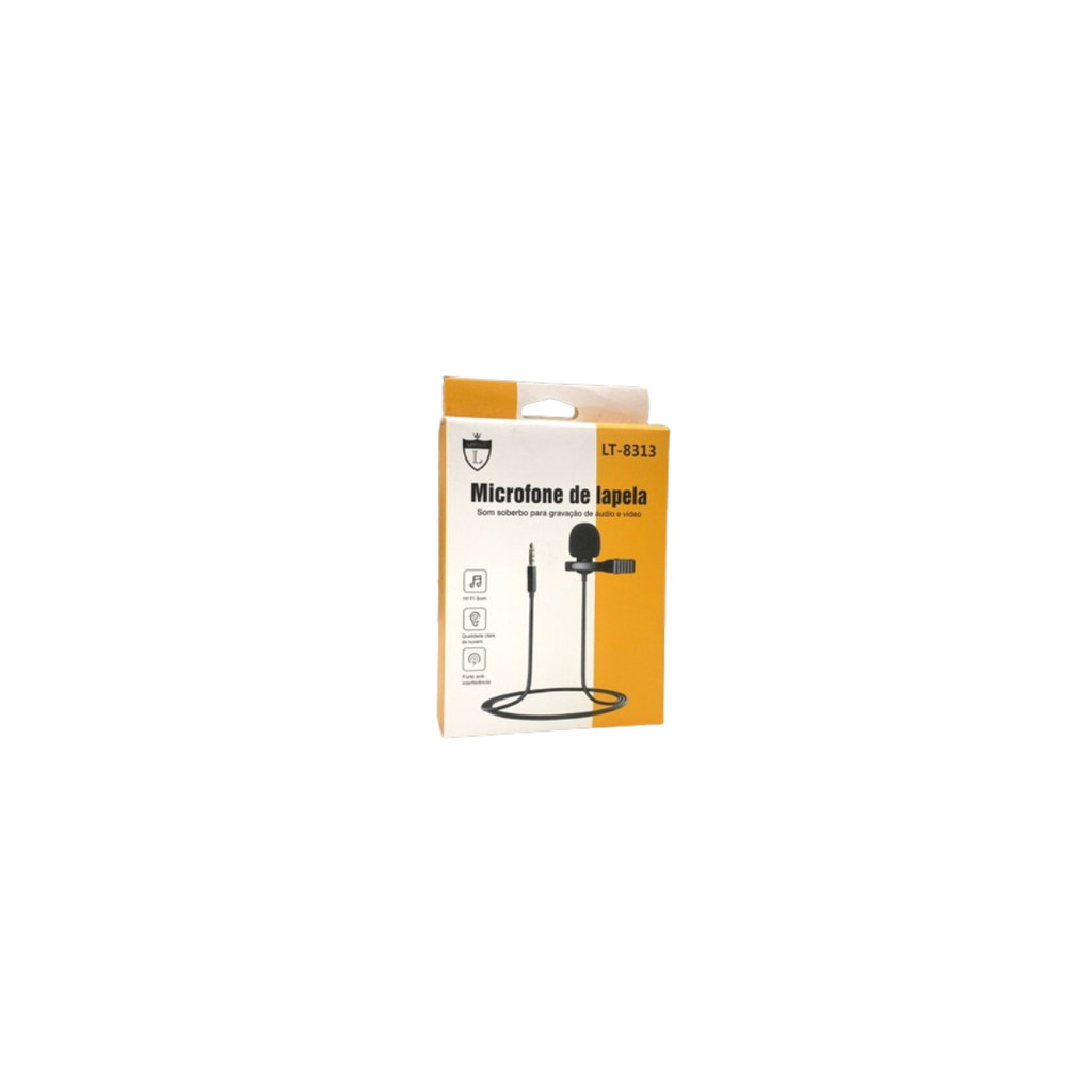 MICROFONE DE LAPELA LT-8313 LINTIAN PRETO