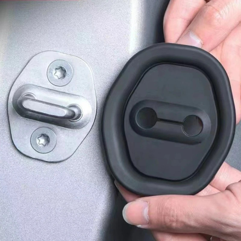 4 Pçs Universal Fechamento Da Porta Do Carro Almofada De Silicone Mudo Amortecedor Capa Protetora Fechadura Elástico Ant