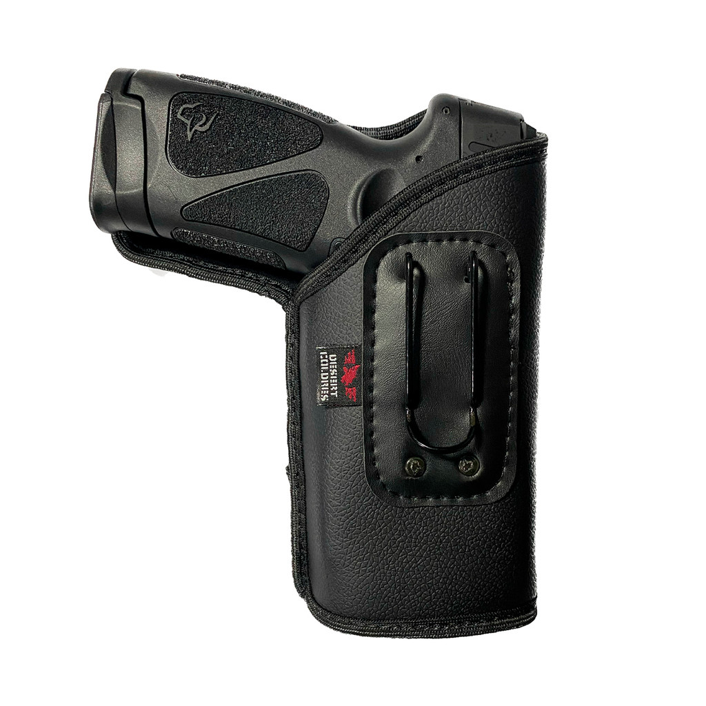 Coldre Velado para Glock G25, G19, G23 e Arex Delta M em Neoprene e Couro P.U (Com Lanterna)