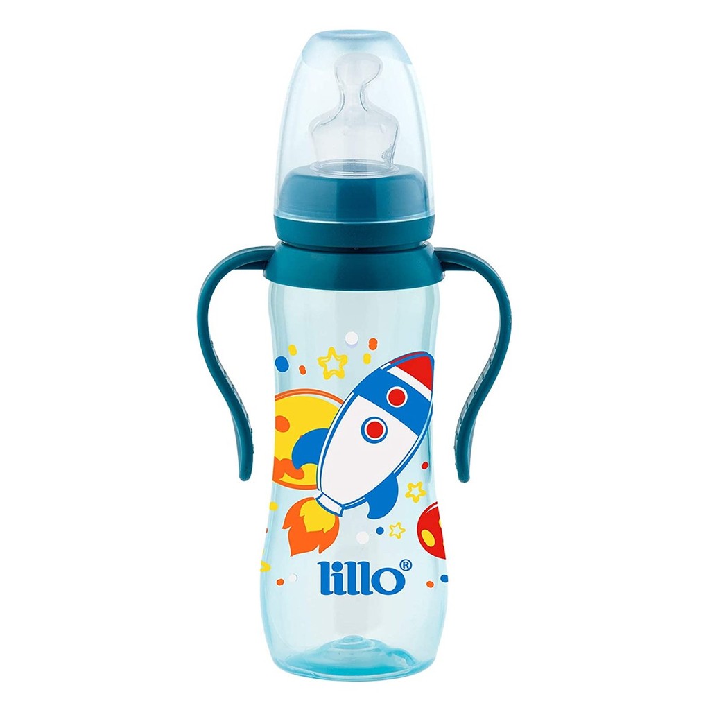 Mamadeira com Alça Acinturada Sonho 240ml Azul - Lillo em Oferta na Shopee