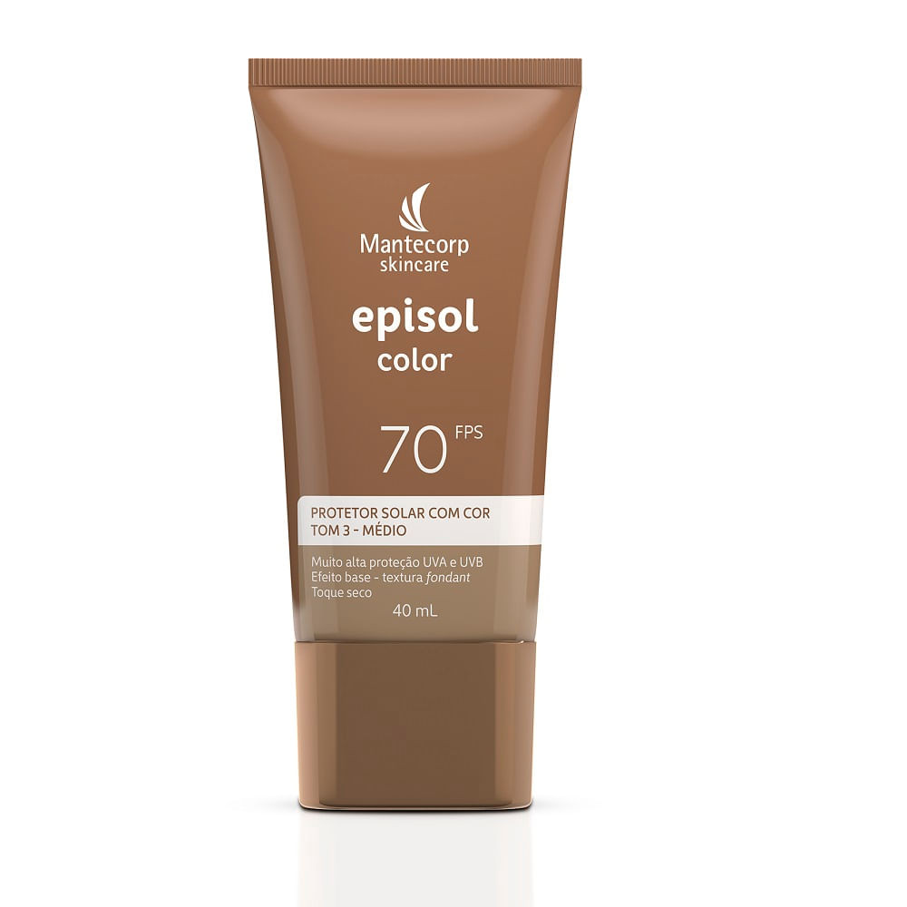 Protetor Solar Episol Color Tom 3 Médio FPS 70 40ml - Beauty