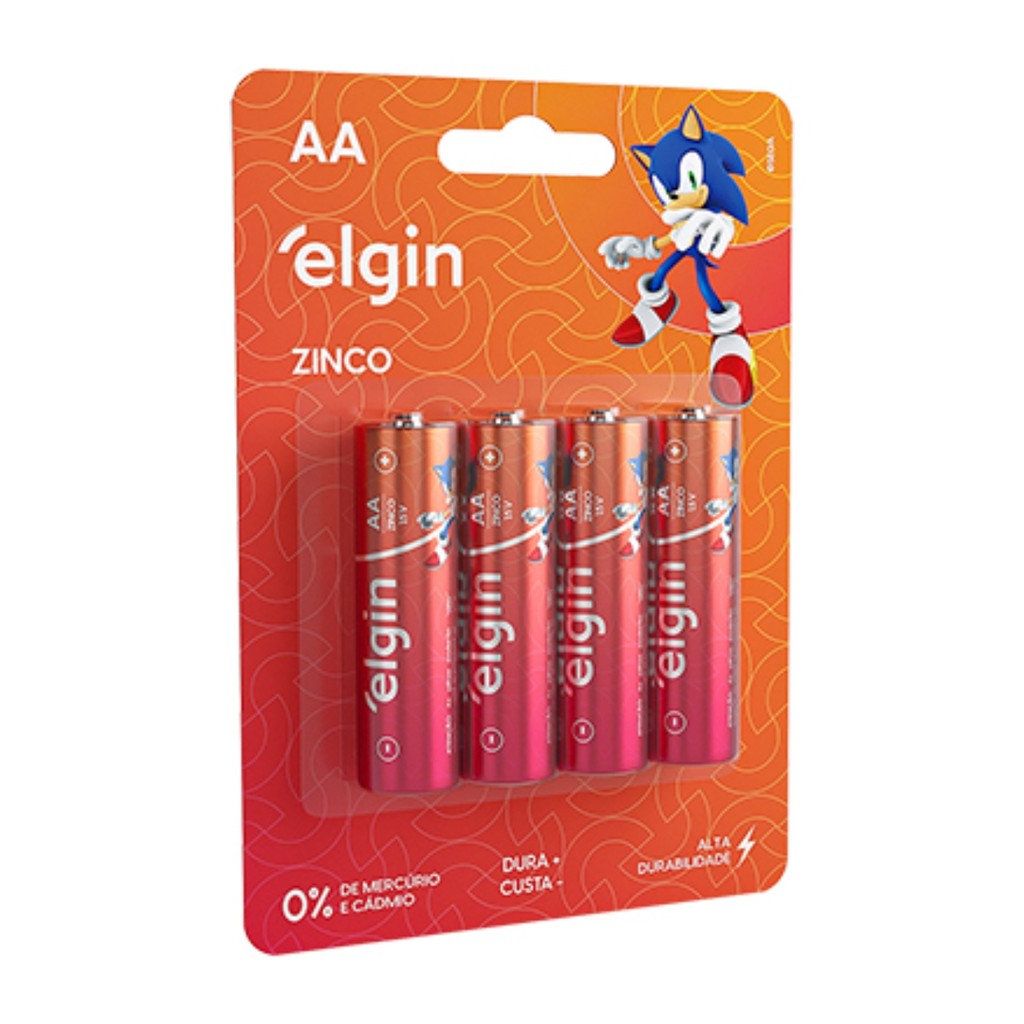Pilha Zinco Carvão Aa Pequena R6 Blister 4 Unidades Elgin em Oferta na Shopee