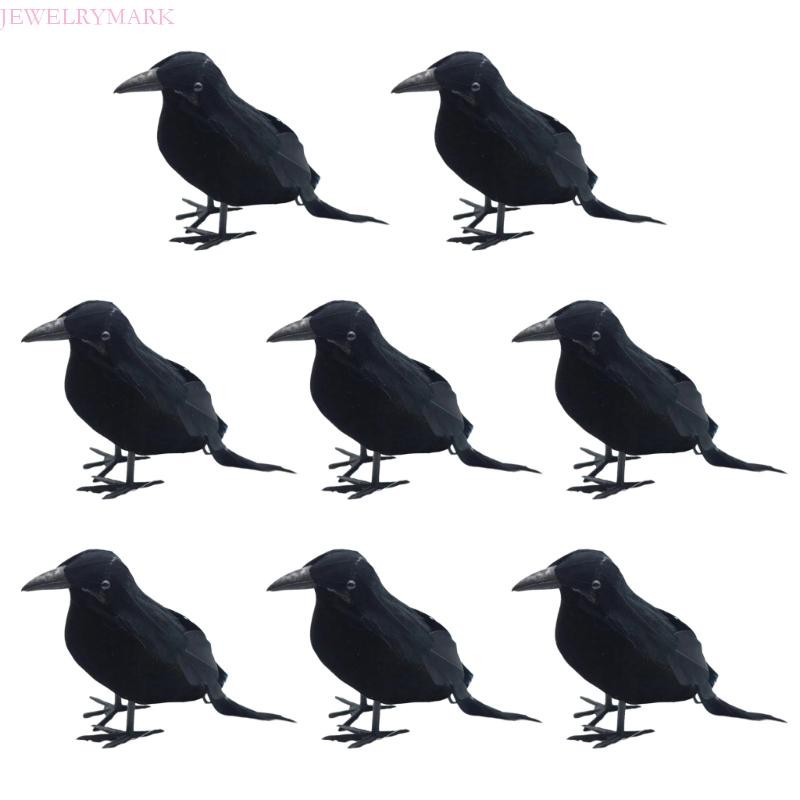 Judeu 8 Peças Halloween Corvo Artificial Pretas Adereços Pássaros Realistas Para Assombrar