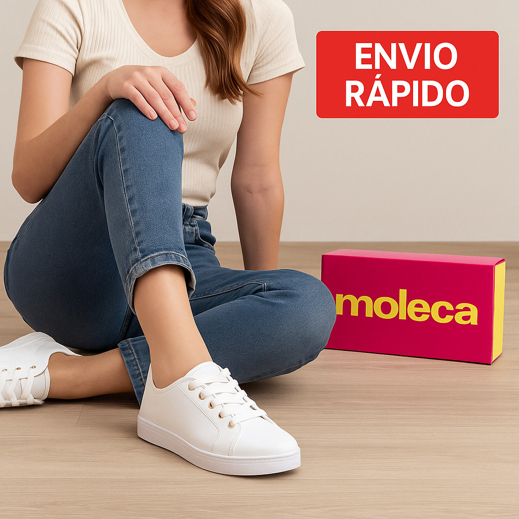 Tênis Branco Feminino Casual Moleca leve e Confortável Original