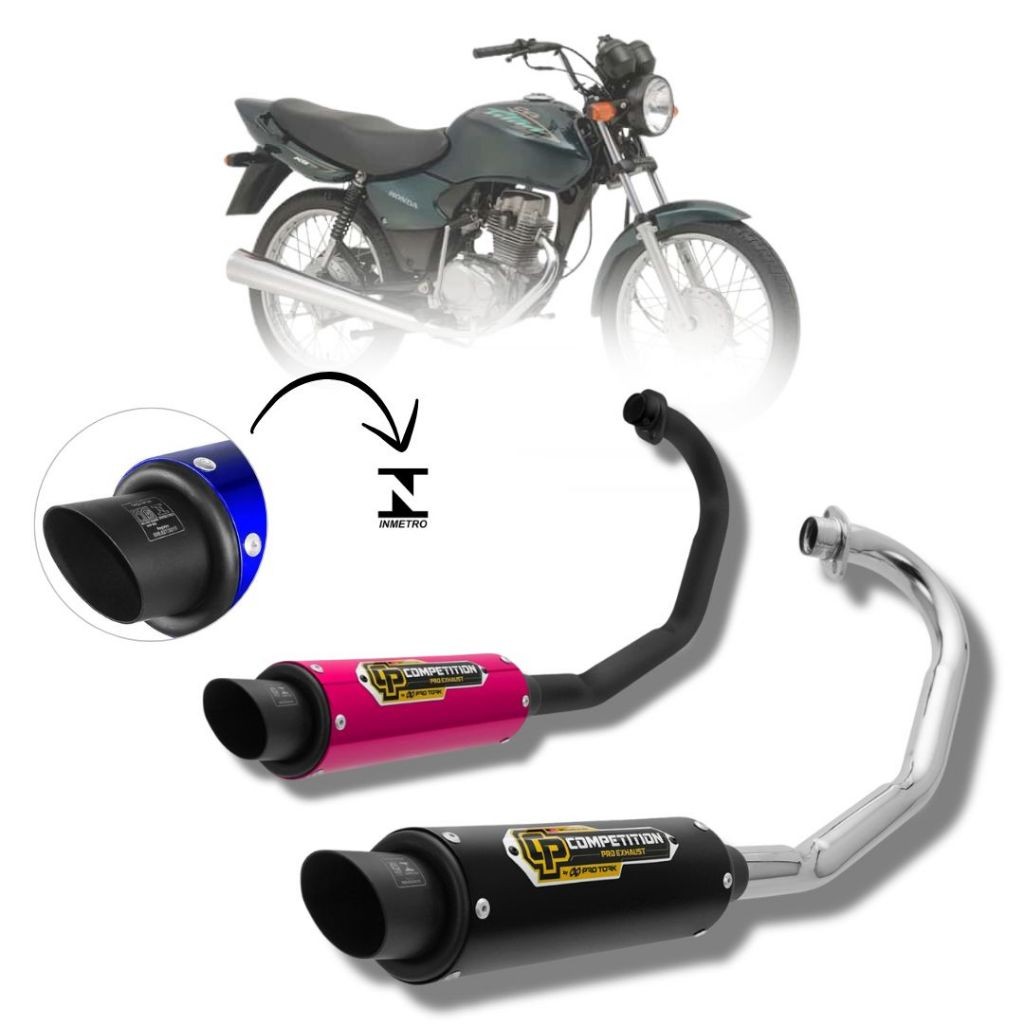Escapamento Titan 125 Ks 2000 A 2004 Fan 125 2004 A 2008 Competition Pro Tork Sem Bacalhau
