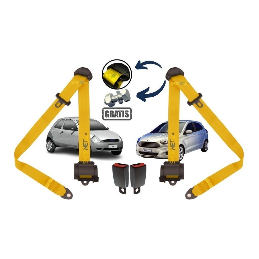 Cinto De Segurança Retrátil Kit Dianteiro Ford Ka Até 2007