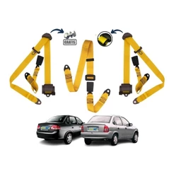 Kit Cinto De Segurança Corsa Classic Retrátil Traseiro Preto