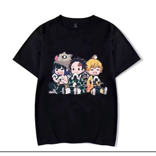 Camiseta Anime Demon Slayer Unissex Estampa Chibi Kimetsu no Yaiba Algodão Casual Otaku Geek Nerd em Oferta na Shopee