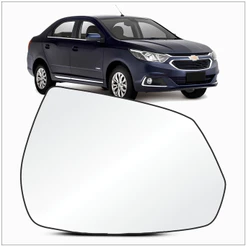 Lente Espelho Vidro Retrovisor Metalizada Com Base Fixada Cobalt 2011 a 2020 Convexa