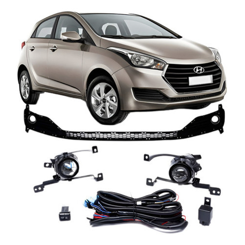 Kit Farol Milha Auxiliar Hb20 2016 À 2017 Hb20s Aro Cromado