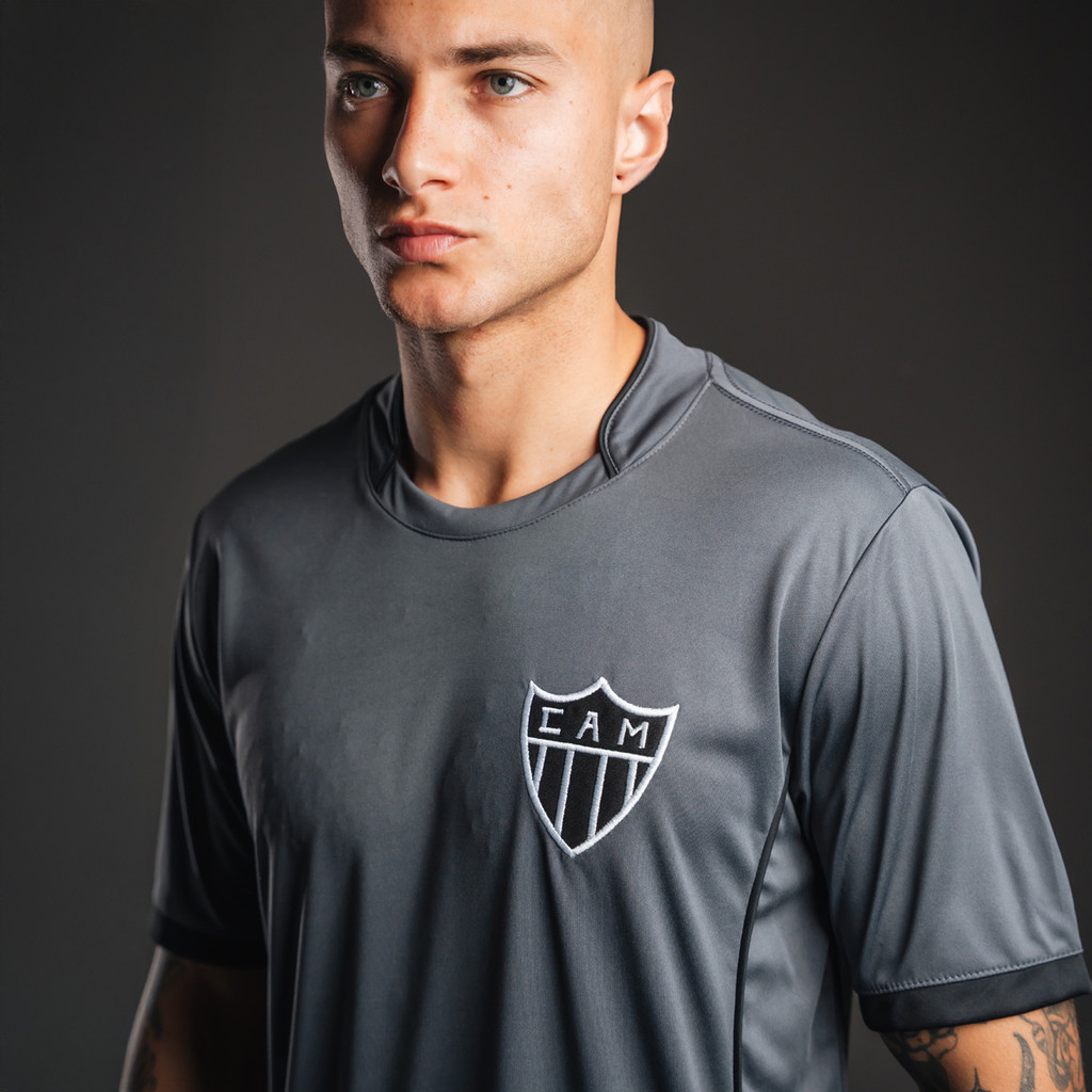 Camisa Atlético Mineiro Torcedor Dry Cinza Masculina Oficial em Oferta na Shopee