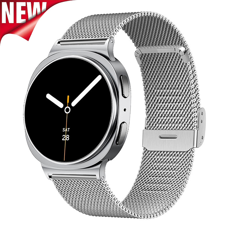 Pulseira De Malha De Aço Inoxidável Para Samsung Galaxy 8/8Classic 40mm 44mm 46mm Masculina De Metal Watch Ultra 47mm