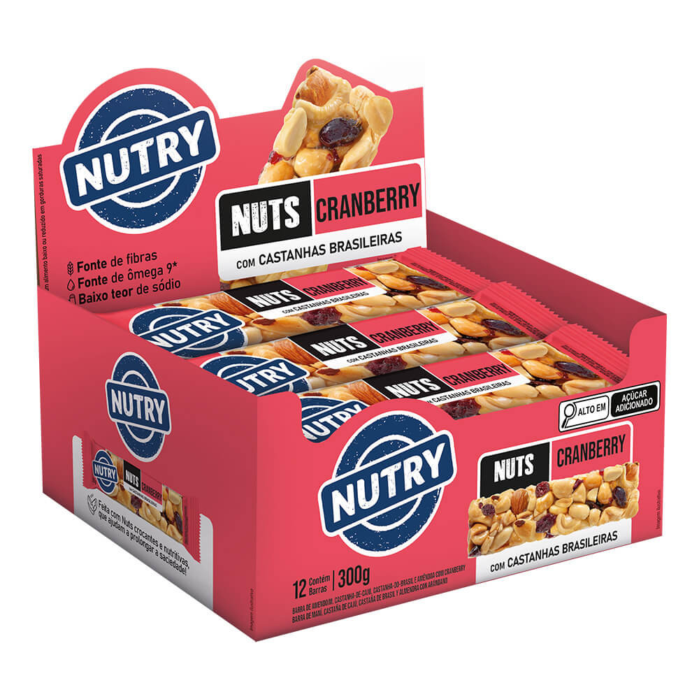 Barra Nuts Cranberry Nutry Com 12 Unidades De 25g em Oferta na Shopee