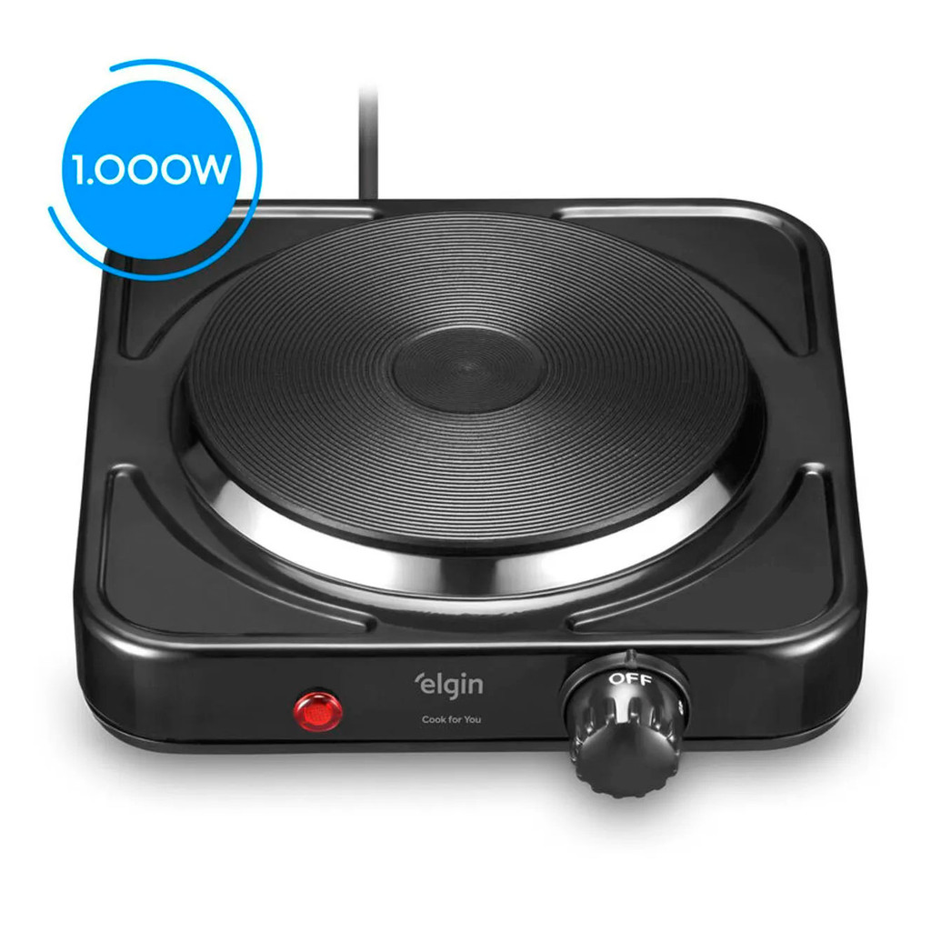 Fogão Elétrico Cooktop 1 Boca - Controle de Temperatura Termostato de Segurança 1.000W - 110V