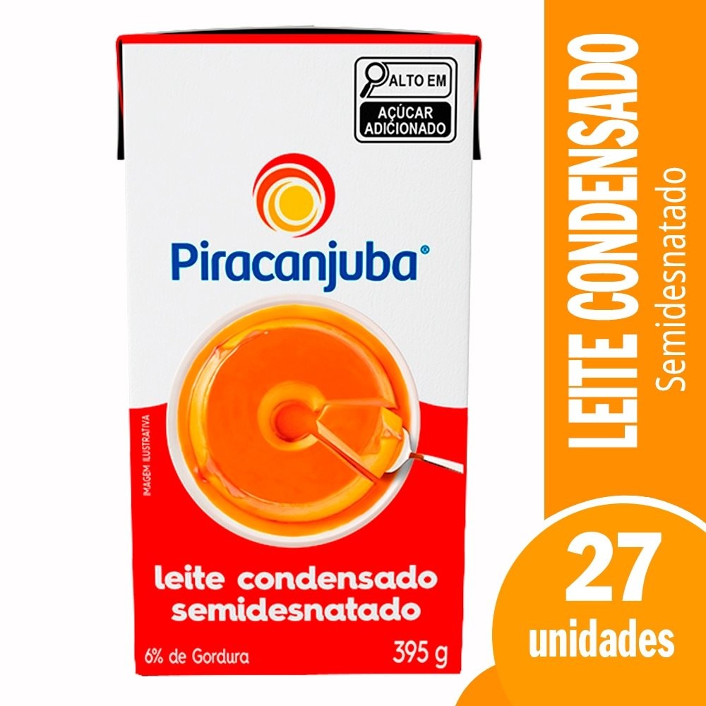 Leite Condensado Semidesnatado Piracanjuba 395g Embalagem com 27 Unidades - 6% de gordura em Oferta na Shopee