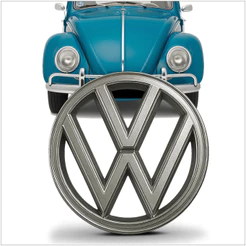 Emblema Logo VW Cromado Modelos Vazado Frontal Capô Fusca 1959 1960 1961 1962 1963 1964 A 1996