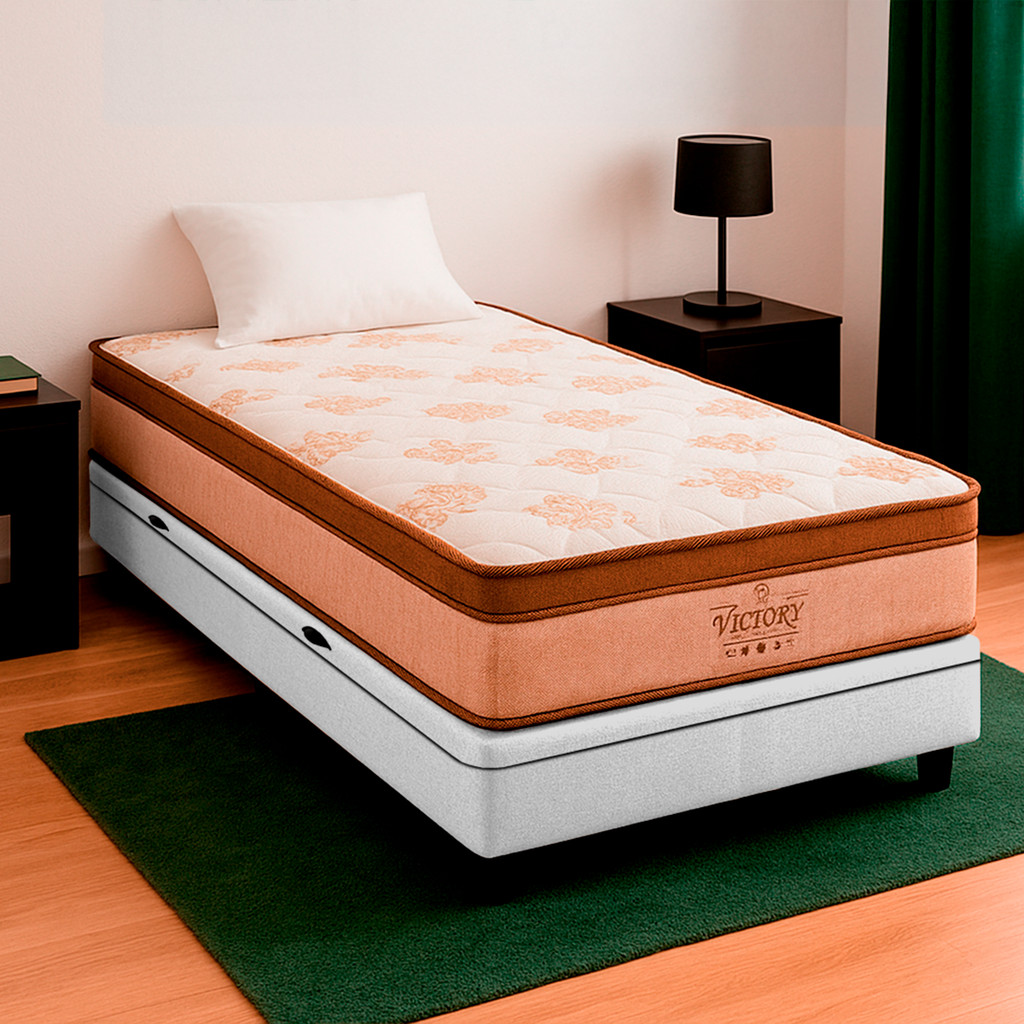 Cama Box Baú Branco Colchão Four Season Molas Vstore 78x188