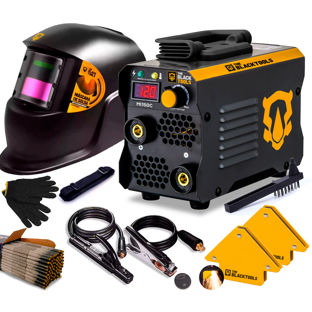 Máquina Inversora De Solda Tig Mma 220v 120a The Black Tools + Acessórios em Oferta na Shopee