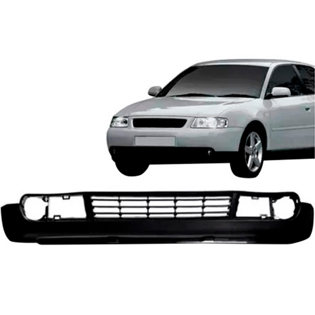 Spoiler Parachoque Dianteiro Audi A3 2001 2002 2003 2004 2005 2006 Preto Com Furo