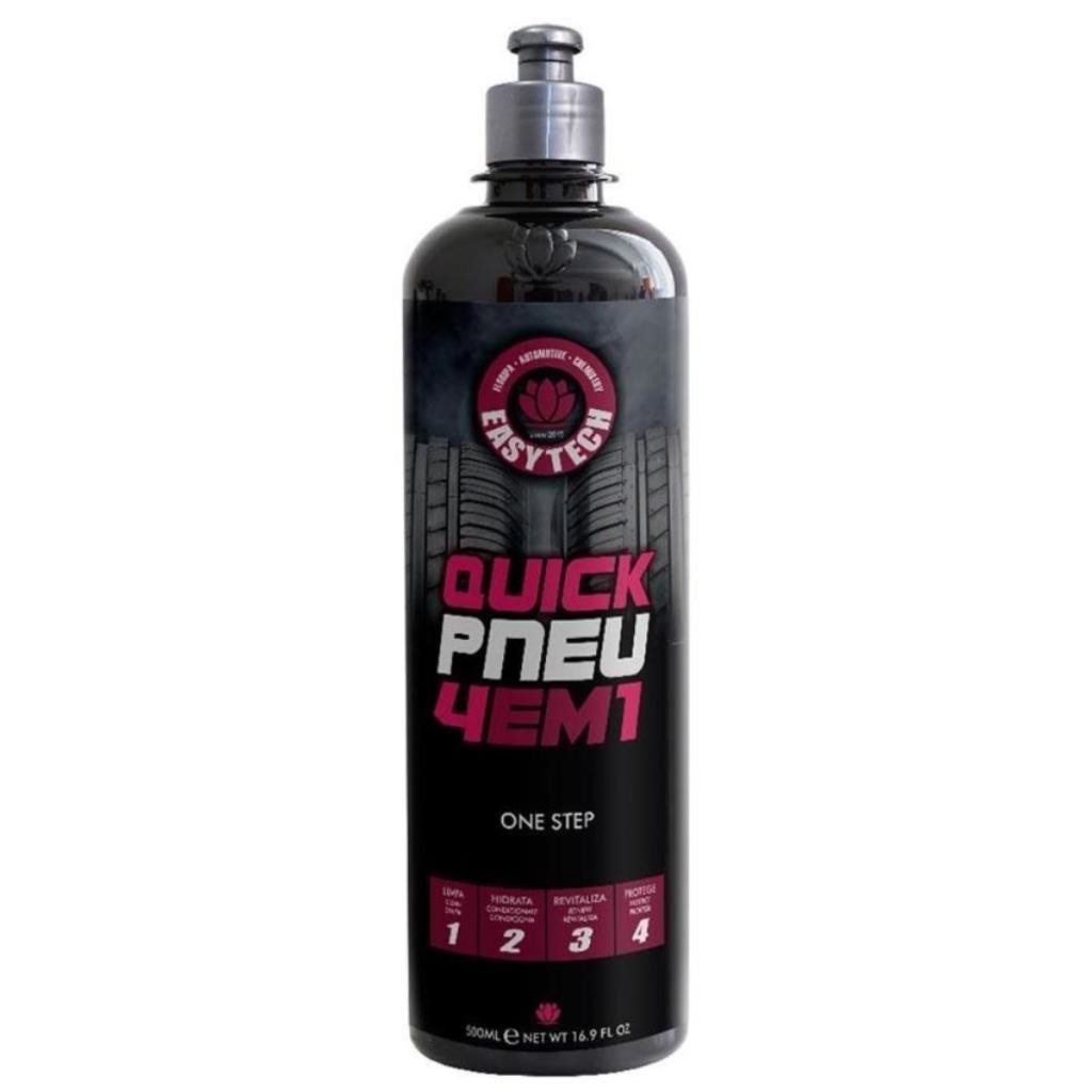 Limpeza Proteção Revitalização e Hidratação de Pneus Quick Pneu 4 em 1 500ml Easytech