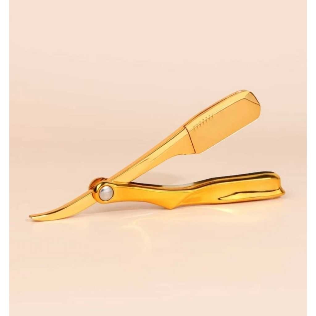 Navalha/ Navalhete Premium Profissional de Pressão Dourado para Barbeiro e Cabeleireiro - Tru Barber