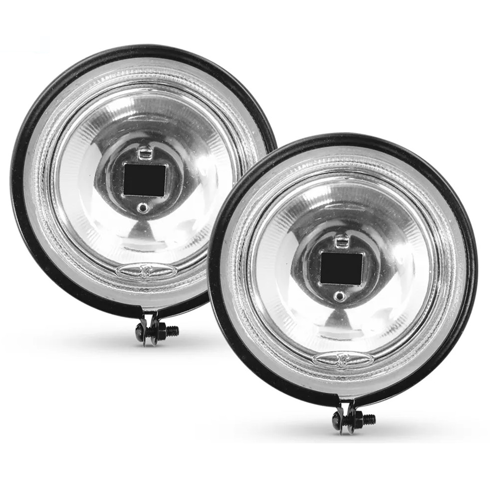 Par Farol Auxiliar Mini Milha Redondo Universal Branco em Oferta na Shopee