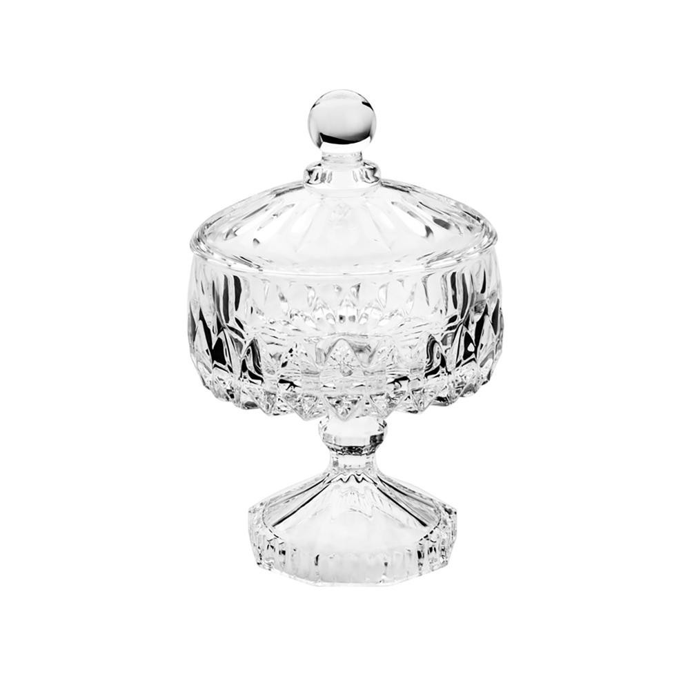 Potiche Decorativo Wolff Louise de Cristal com Pé 14cm