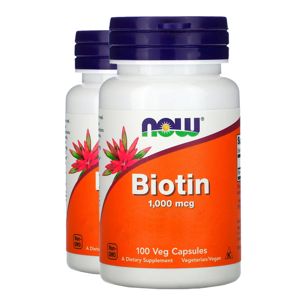 Kit 2x Biotina Now Foods 1000mcg 100 Veg Cáps Importado/Made in Usa - Health