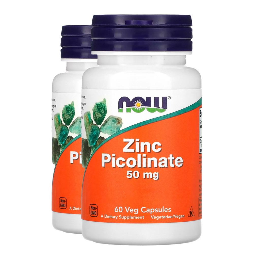 Kit 2x Picolinato de Zinco 50mg Now Foods 60 Veg Cáps Importado/Made in Usa em Oferta na Shopee
