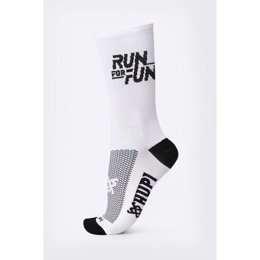 Meia HUPI Run For Fun Branco - LT para pés menores 34-38