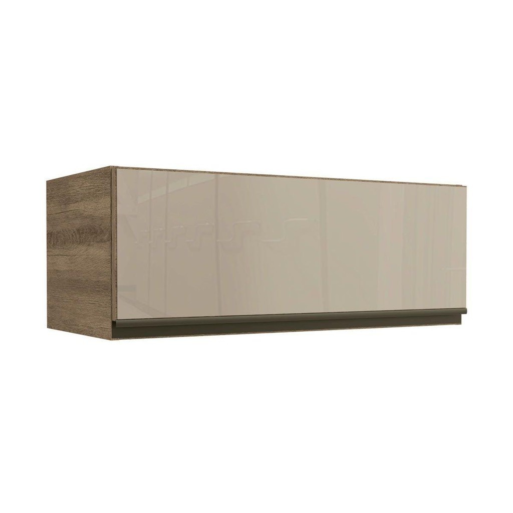 Armário Aéreo p/ Cozinha Maxxi G770 1 Porta Basculante c/Vidro 80cm Nogal - Kappesberg