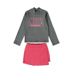 Conjunto Blusa e Short-Saia Infantil Menina Guloseima