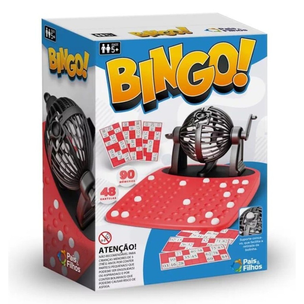 Brinquedo infantil Super Bingo globo da Pais & Filhos Jogo de Tabuleiro com suporte concavo